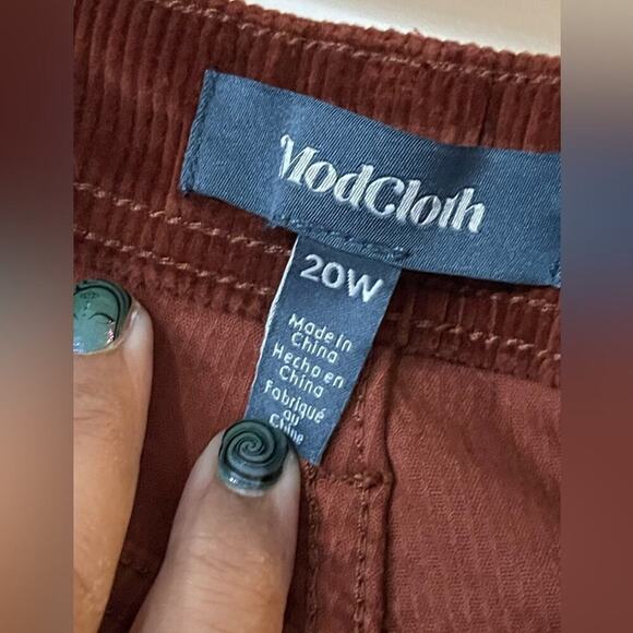 Modcloth Corduroy Flare-Leg Pants - NWT - Brown - 20W - Picture 5 of 7